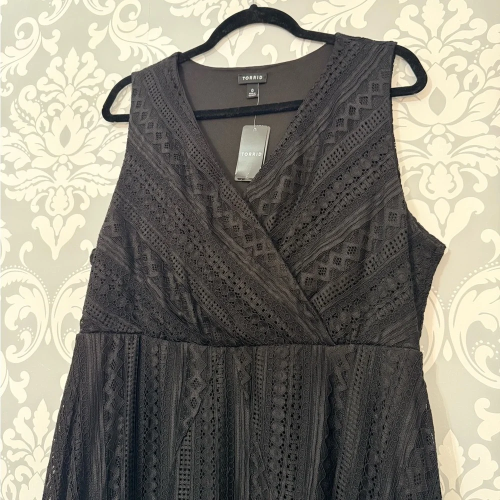 Torrid Mini Lace Handkerchief Hem Skater‎ Dress - Picture 4 of 6